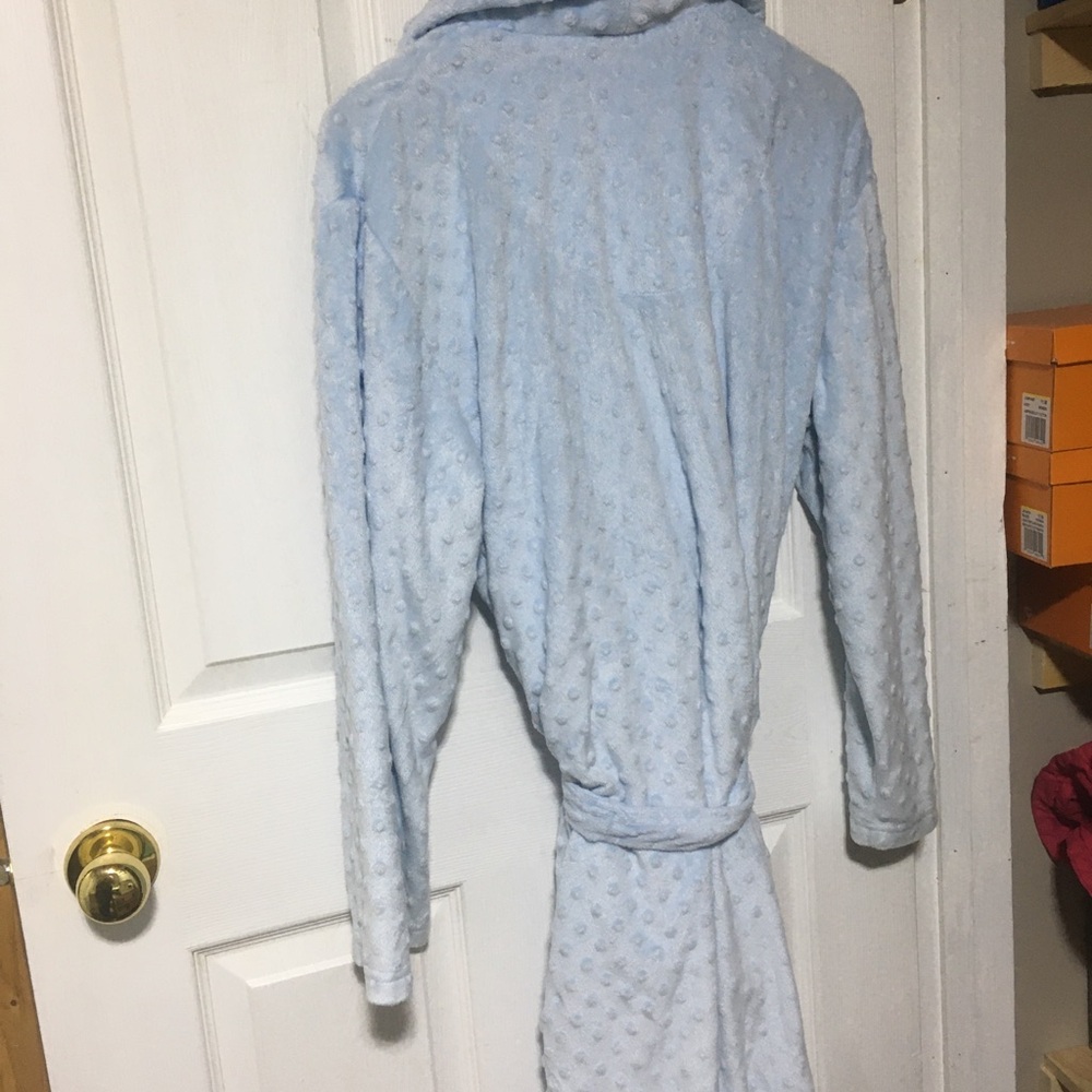 Light Blue Textured Women's Robe - Picture 2 of 3